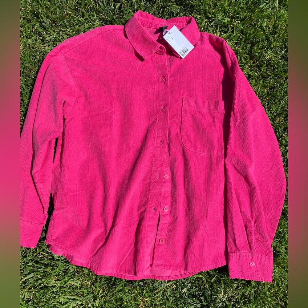 H&M Barbie Pink Corduroy Flannel